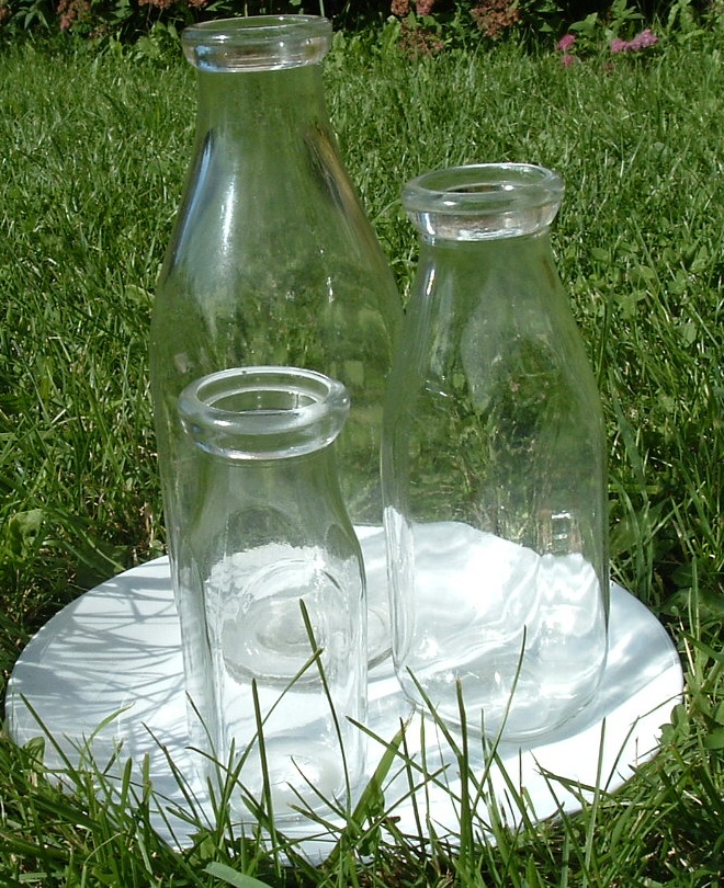 Bouteilles de lait en verre utilisées au Québec