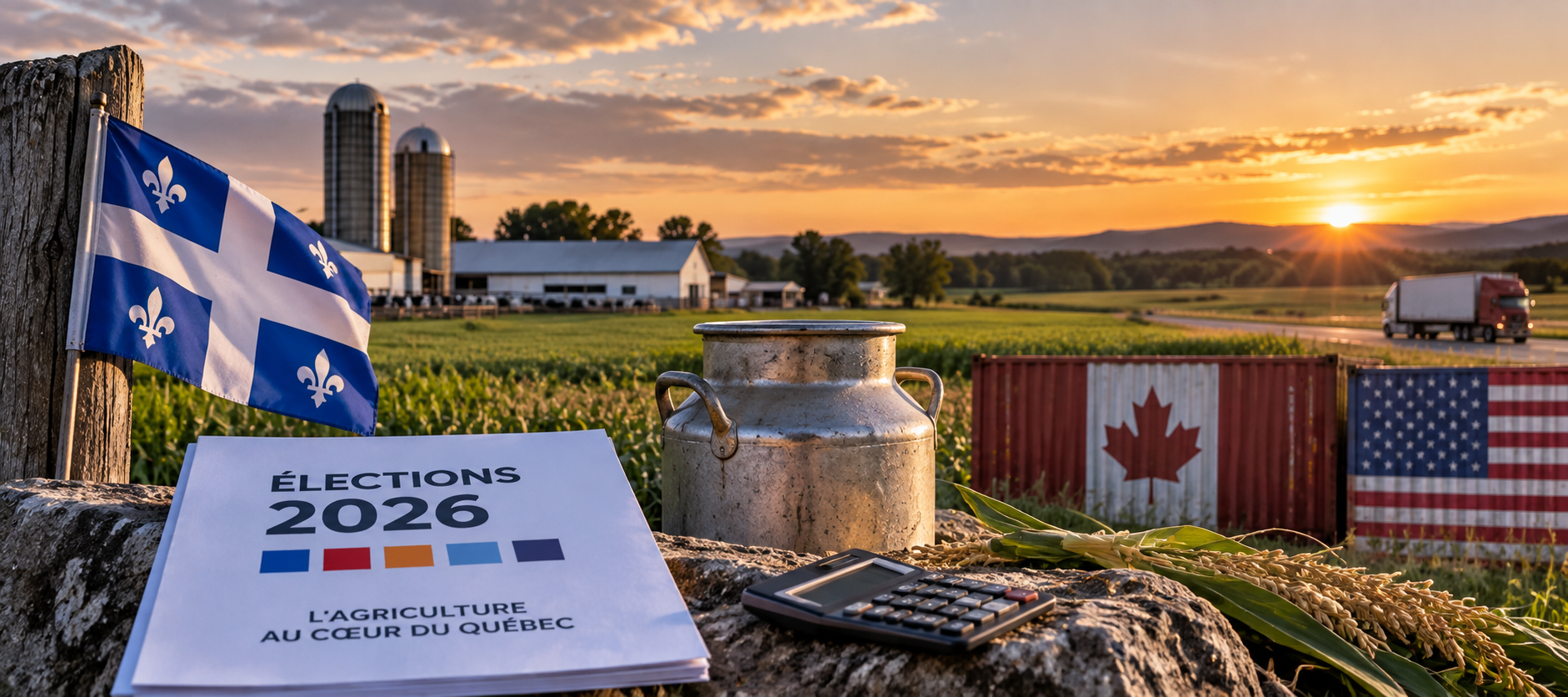 Ferme québécoise, lait, élections et commerce Canada États-Unis illustrant le bilan agricole du 7 au 13 septembre 2026